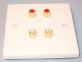 Twin stereo phono wallplate