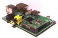 The Razberry daughter board mounted on the Raspberry PI